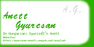 anett gyurcsan business card